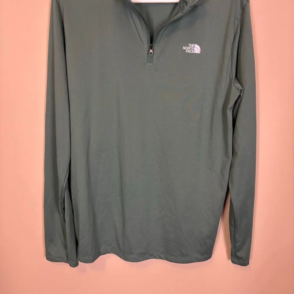 The North Face Green Quarter Zip Pullover Long Sleeve Top Men's Medium‎